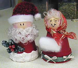 Clay Pot Santa & Mrs. Claus