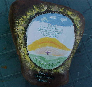 Painted Memorial Rock For Garden