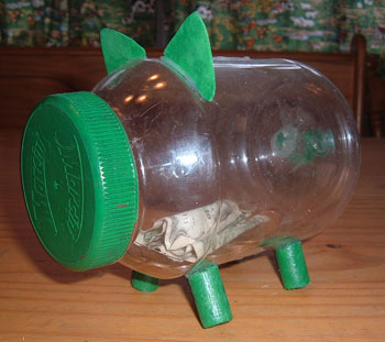 Recycled Jar Piggy Bank