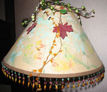Decorated Lamp Shade to Look Outdoorsy