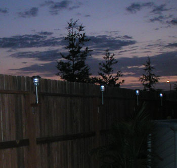 Solar Lights on Fence