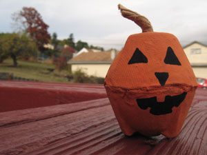 Egg Carton Pumpkin Decoration