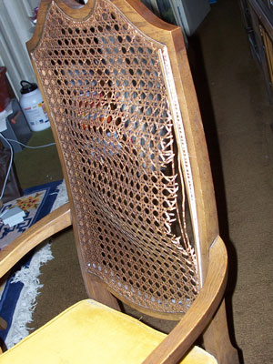 Broken Cane Backed Chairs
