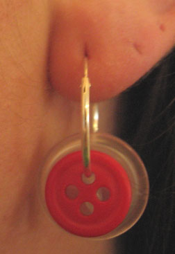 Hoop Button Earrings