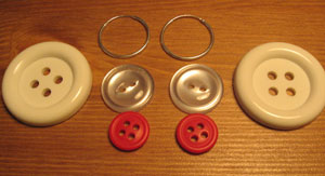 Hoop Button Earrings
