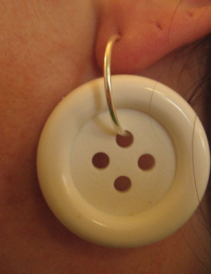 Hoop Button Earrings
