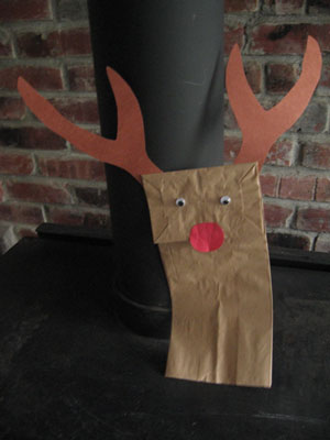 Paper Bag Reindeer Puppet