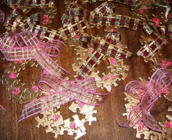 Gold Jigsaw Puzzle Ornaments