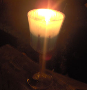 painted candle holder