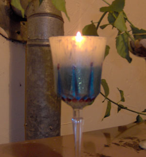 painted candle holder