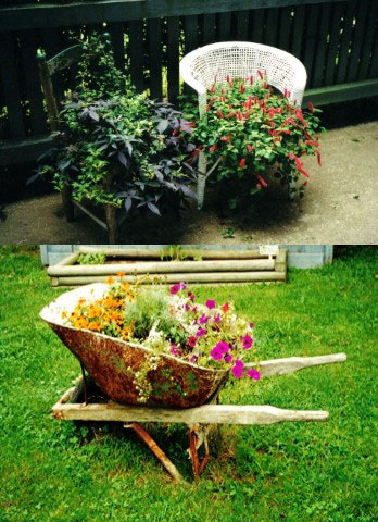 Using Found Items For Garden Decor