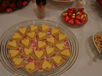 Heart Shaped Cheese on Crackers
