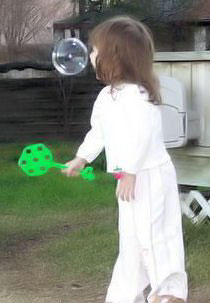 Catherine with her Bubbles