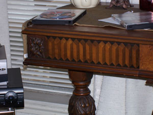 Antique Wood Table Darker on One End