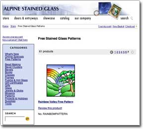 Alpine Stained Glass and Door has a nice collection of free patterns.