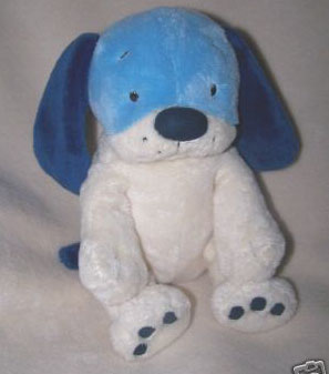 Blue and White Stuffed Dog