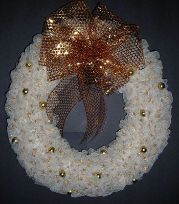 Gold and White Winter Wreath