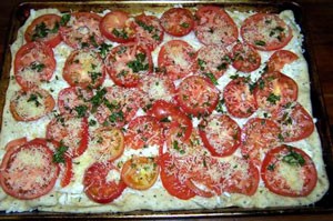 Pizza with Fresh Tomatoes and Basil