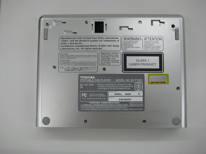 Picture of Bottom of the Cabinet for the DVD Player