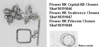 Picture of Recalled Flower HK Crystal/AB Closure SKU# 10391046, 
Flower HK Princess Closure SKU# 10391048, Flower HK Seabreeze Closure SKU# 10391047