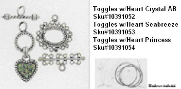 Picture of Recalled Toggles w/Heart Crystal AB SKU# 10391052, 
Toggles w/heart Princess SKU#10391054, Toggles w/heart Princess SKU#10391054, Toggles w/heart Seabreeze SKU# 10391053