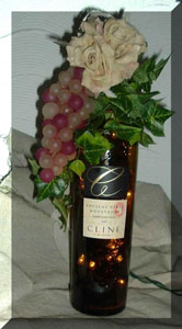 Attaching Grapes to Wine Bottle Lights