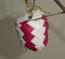 Paper Pinecone Ornament