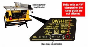 DEWALT Recalls Table Saws Due to Laceration Hazard