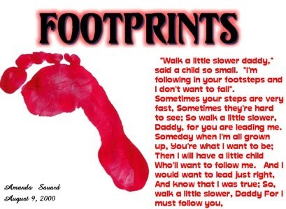 I then used a graphic program, added the poem and pasted the footprint.