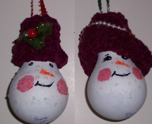 Recycled Light Bulb Christmas Ornaments