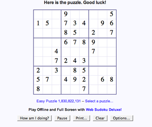 Online Game: Sudoku