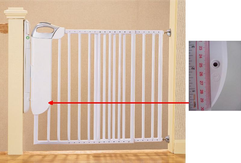 Picture of Recalled Stair Gate with location of sticker