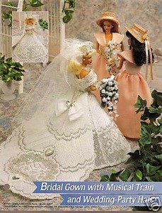 Barbie Pattern: Bridal Gown with Musical Train and Wedding-Party Hats