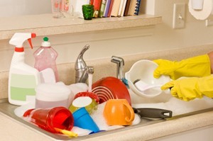 If you're fortunate enough to have a dishwasher, do not go to bed without loading it. If you hand wash, use the same practice.