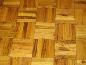 Room with Honey Colored Parquet Floors
