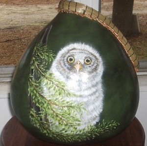 Craft: Owl Painted Gourd