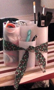 Use Recycled Drink Tubes For Organizer