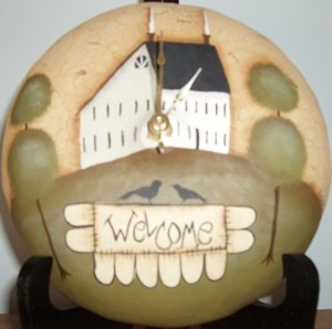 Craft: Penny Rug Welcome Gourd
