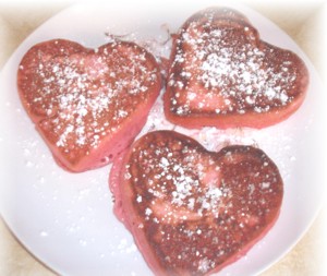 Pink Heart Shaped Pancakes