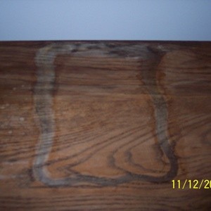 Rust Stain on Antique Wooden Ice Box