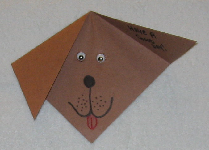 Homemade Dog Valentine's Day Card. Cat Card: Fold a piece of construction