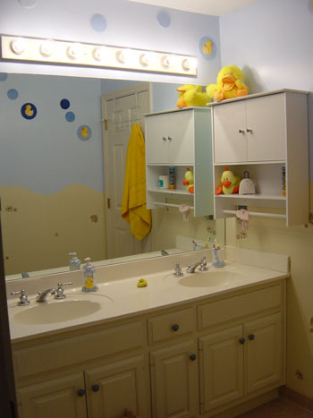 Yellow and Blue Bathroom Redo