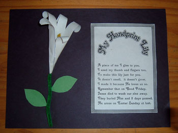 Hand Print Lily for Easter